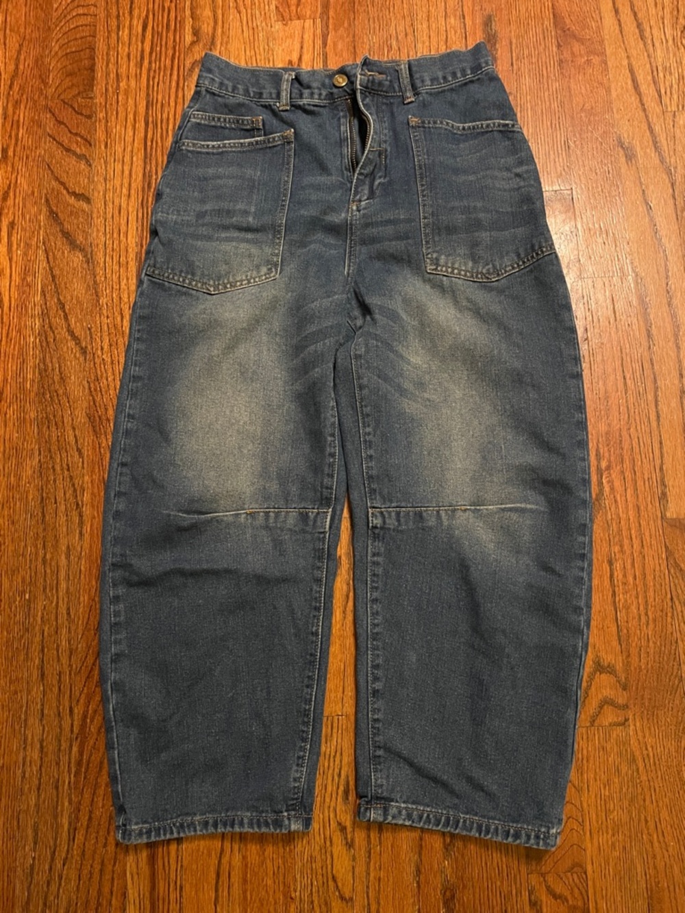 Relaxed Fit Men's Washed Blue Denim Jeans